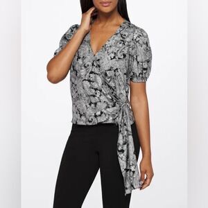 NWT Michael Kors Foil Paisley Wrap Top Womens Size S